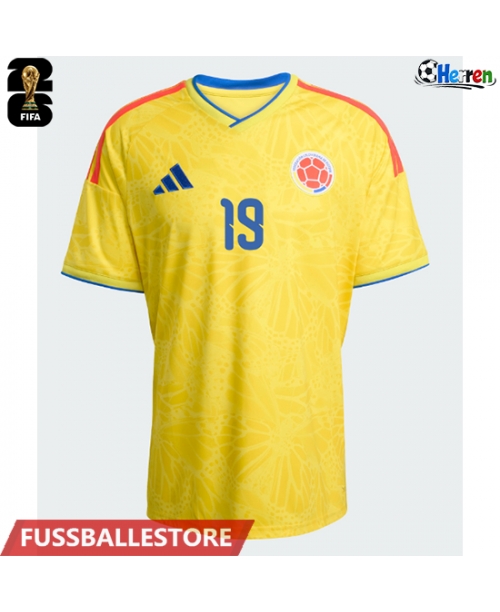 Günstige Kolumbien Rafael Santos Borre #19 Heimtrikot WM 2026 Kurzarm